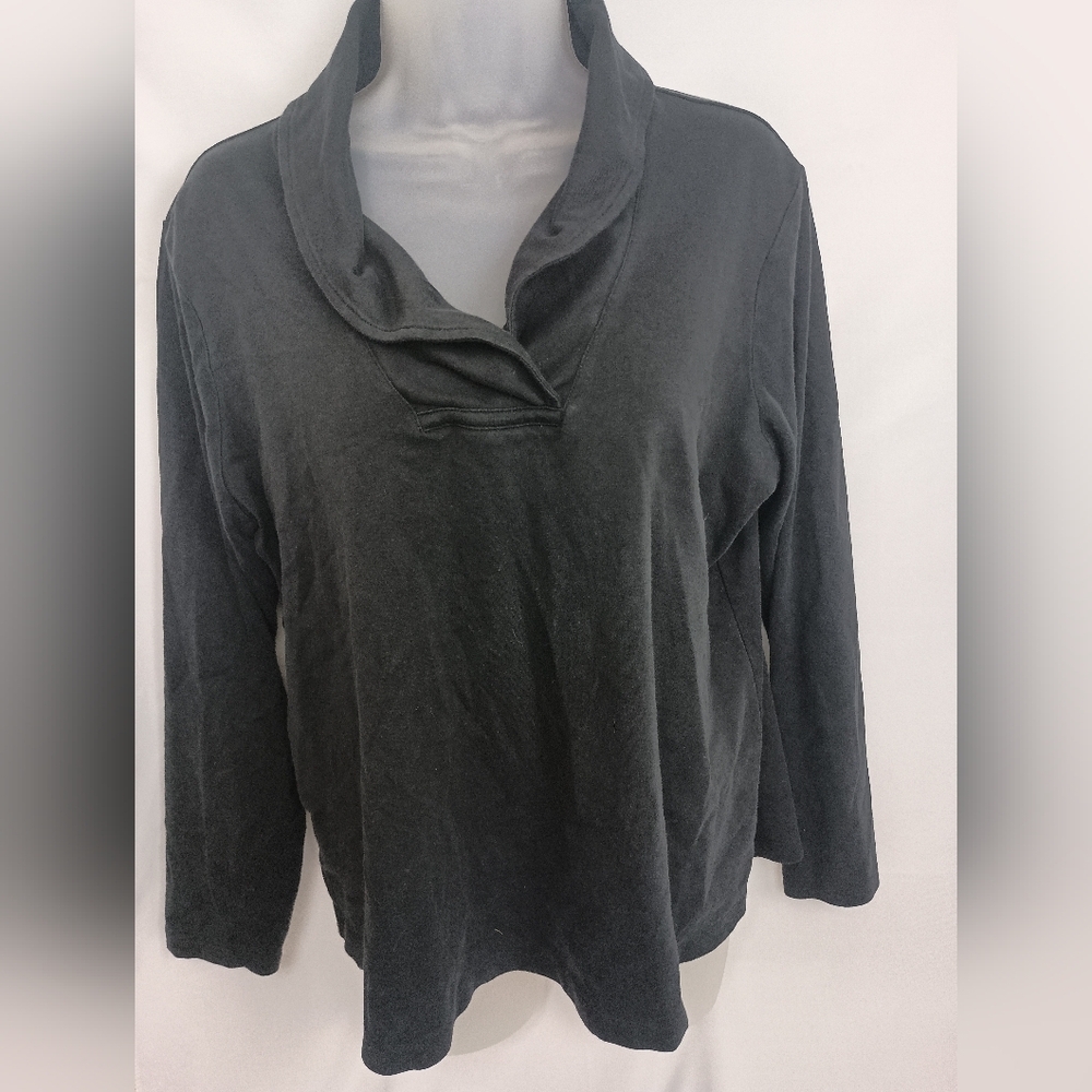 2/$30 L.L.‎ BEAN Dark Black Long Sleeve Casual Top (#95)